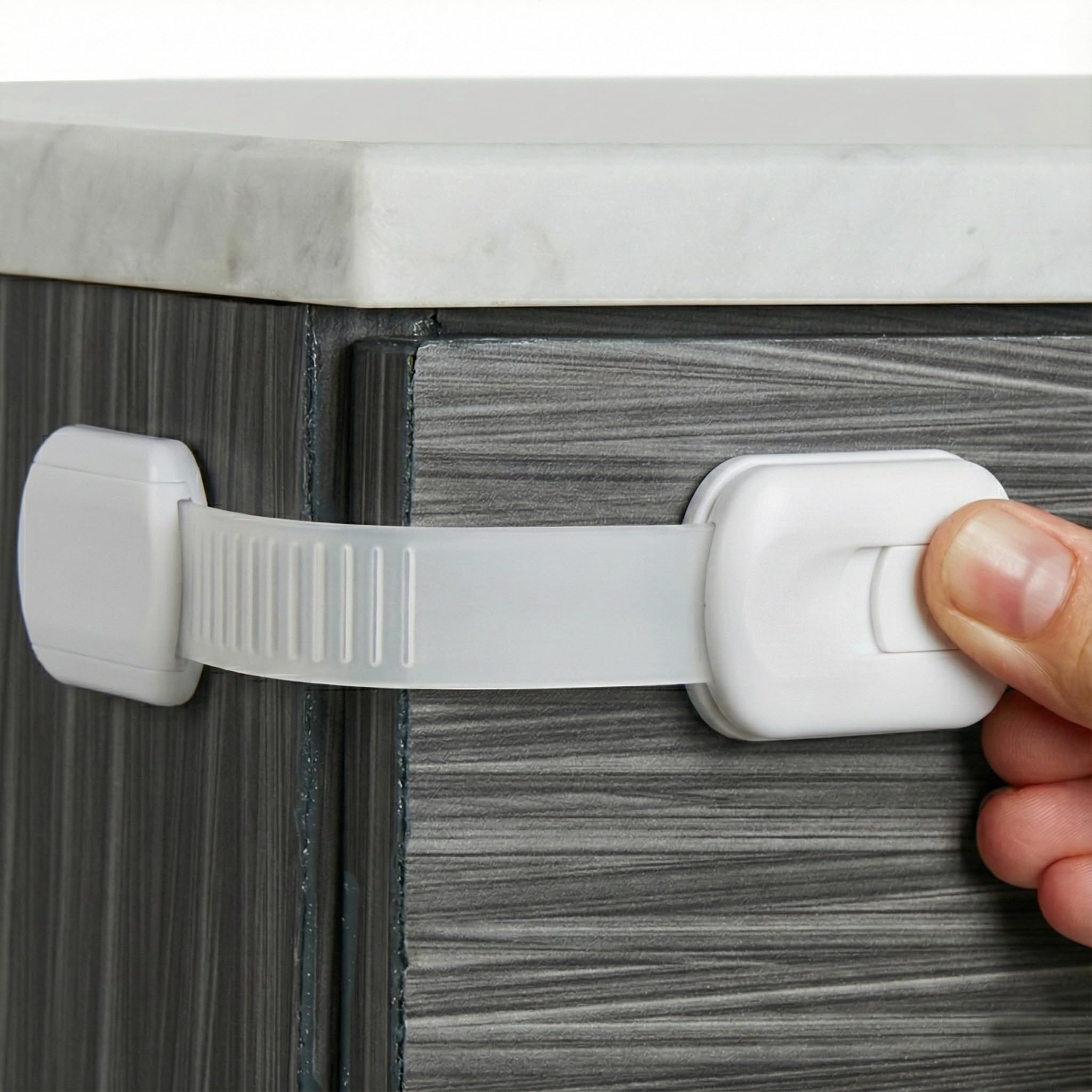 Child Safety Strap Locks (12 Pack) Baby Locks for Cabinets and Drawers, Toilet, Fridge & More. 3M Adhesive Pads. Easy Installation, No Drilling