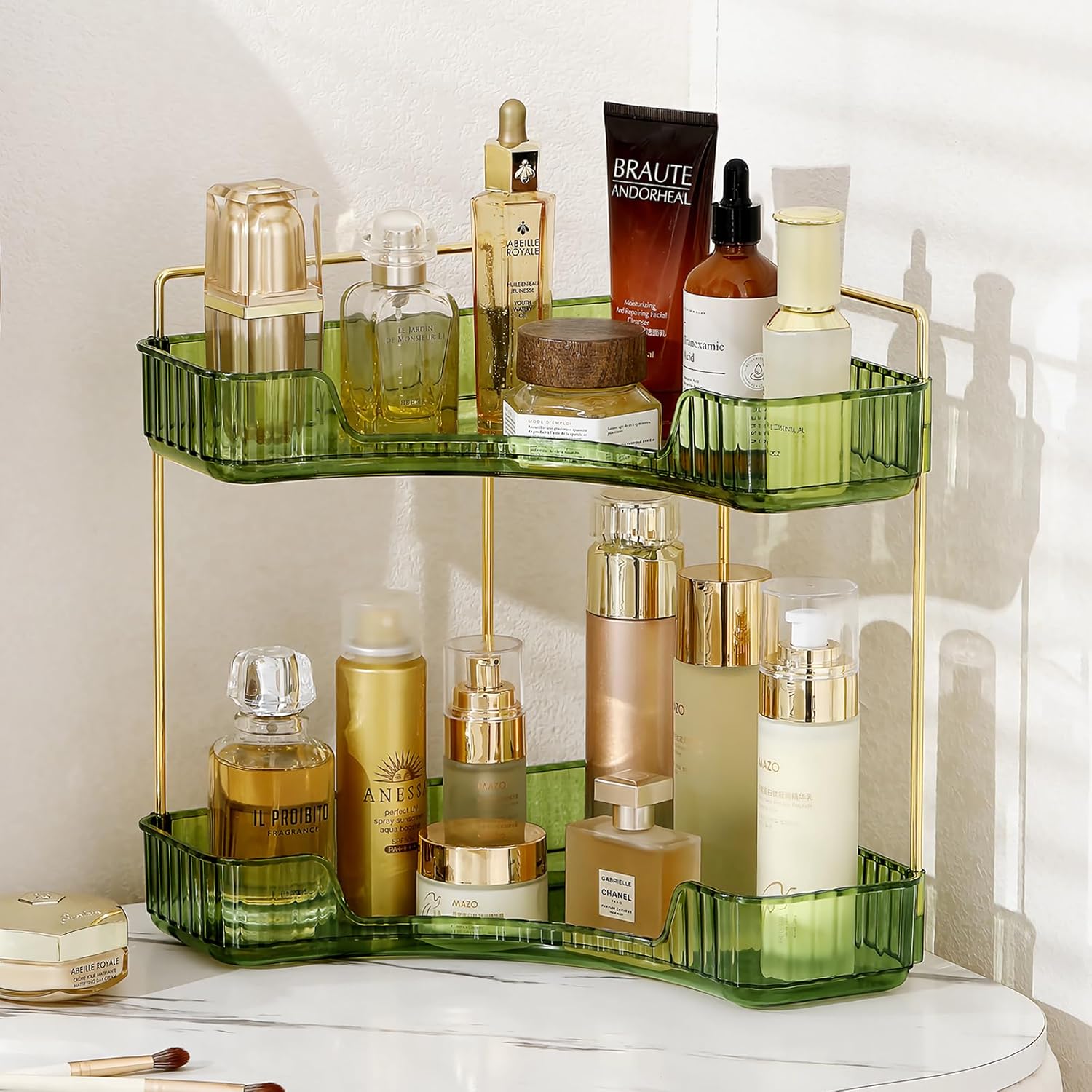 Amazon.com: INVSSENE Corner Bathroom Countertop Organizer, Vanity Trays ...