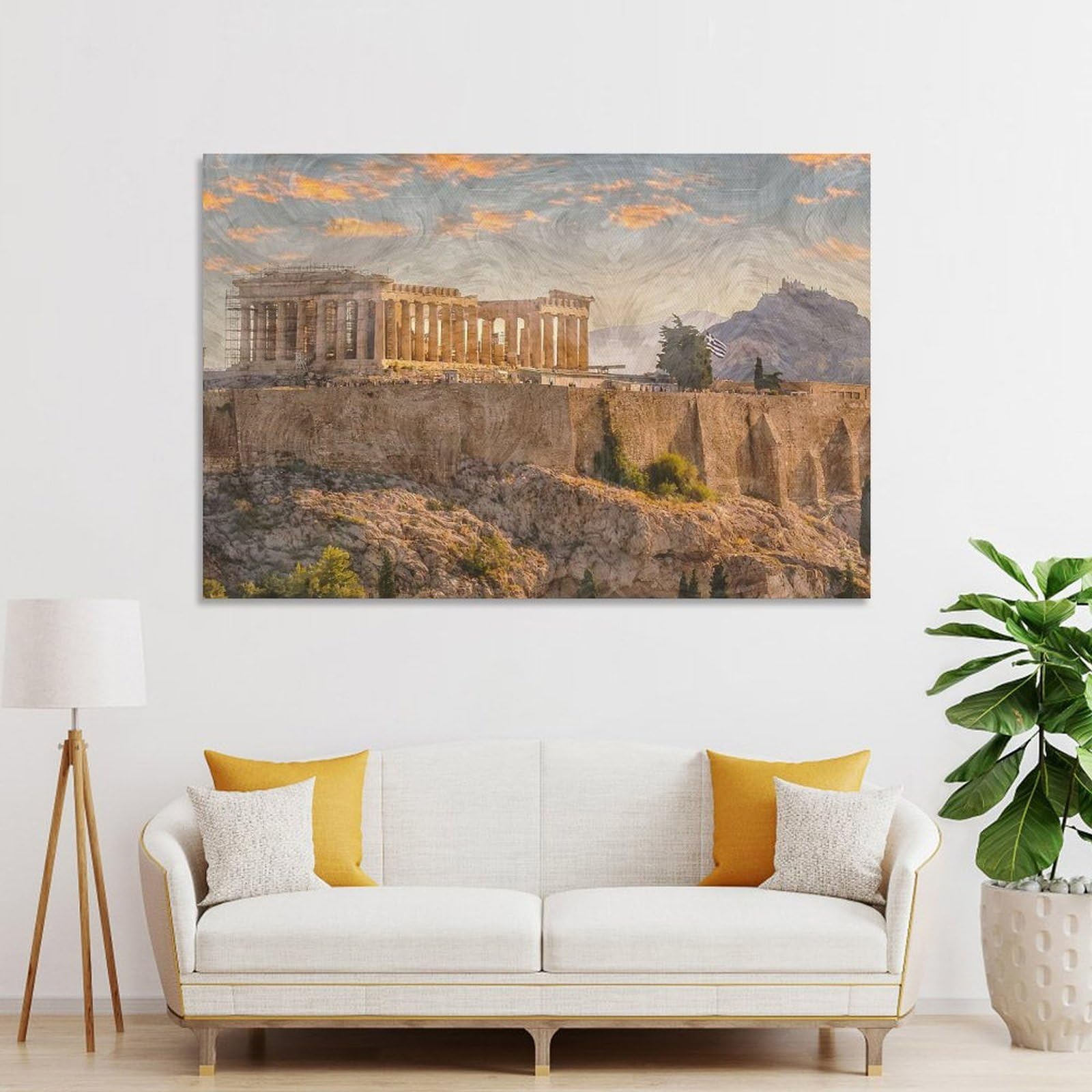 Junmoney Parthenon at Sunset, Athens, Greece Room Decor Wall Art, 08x12inch(20x30cm), for Entrance Walls, Hall Decor Or Foyers, A Neat Decor Update for Hallways