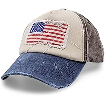 Vintage Distressed USA Hat - Mens Baseball Cap with American Flag, Perfect Veteran Ballcap, American Flag Baseball Cap