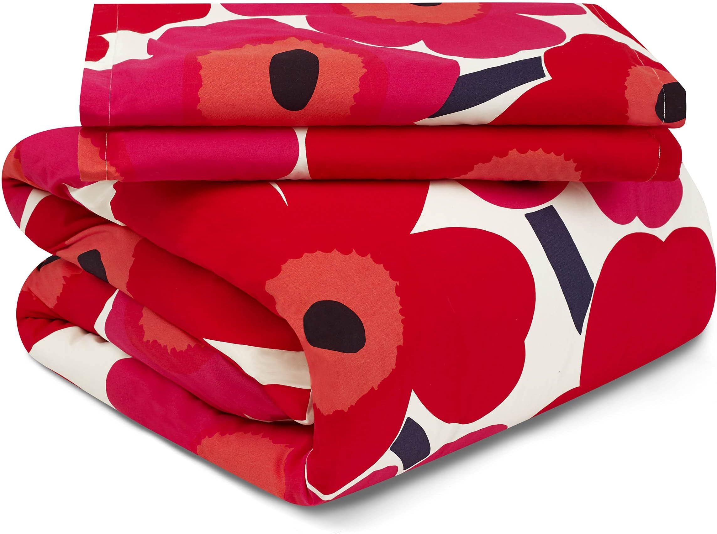 Marimekko - Duvet Cover Set, Cotton Bedding with Matching Shams & Button Closure, All Season Home Decor (Unikko Red, Full/Queen)