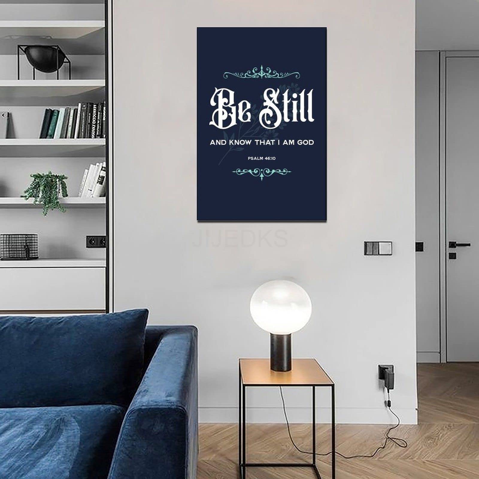 Tableau Toile Psaume 46 10 - Déco Murale Noir Et Blanc 40x60cm