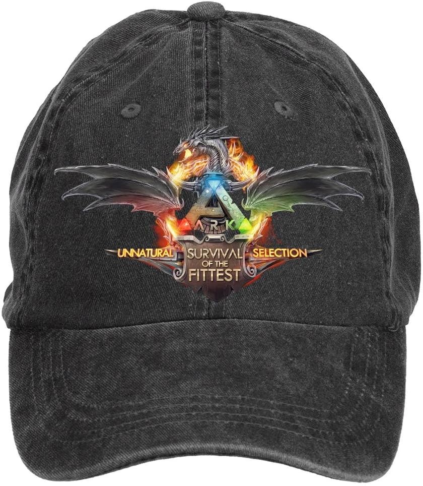 Creetive idea Mens Ark Survival Evolved Game Washed Cotton Twill Baseball Caps - Adult Unisex Adjustable Hat Black One Size