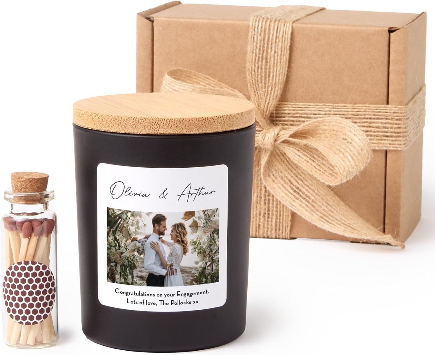 Custom Photo Candle with Gift Box | Personalized Picture Candle | Engagement, Wedding Gift-Black/Unscented - Image 8