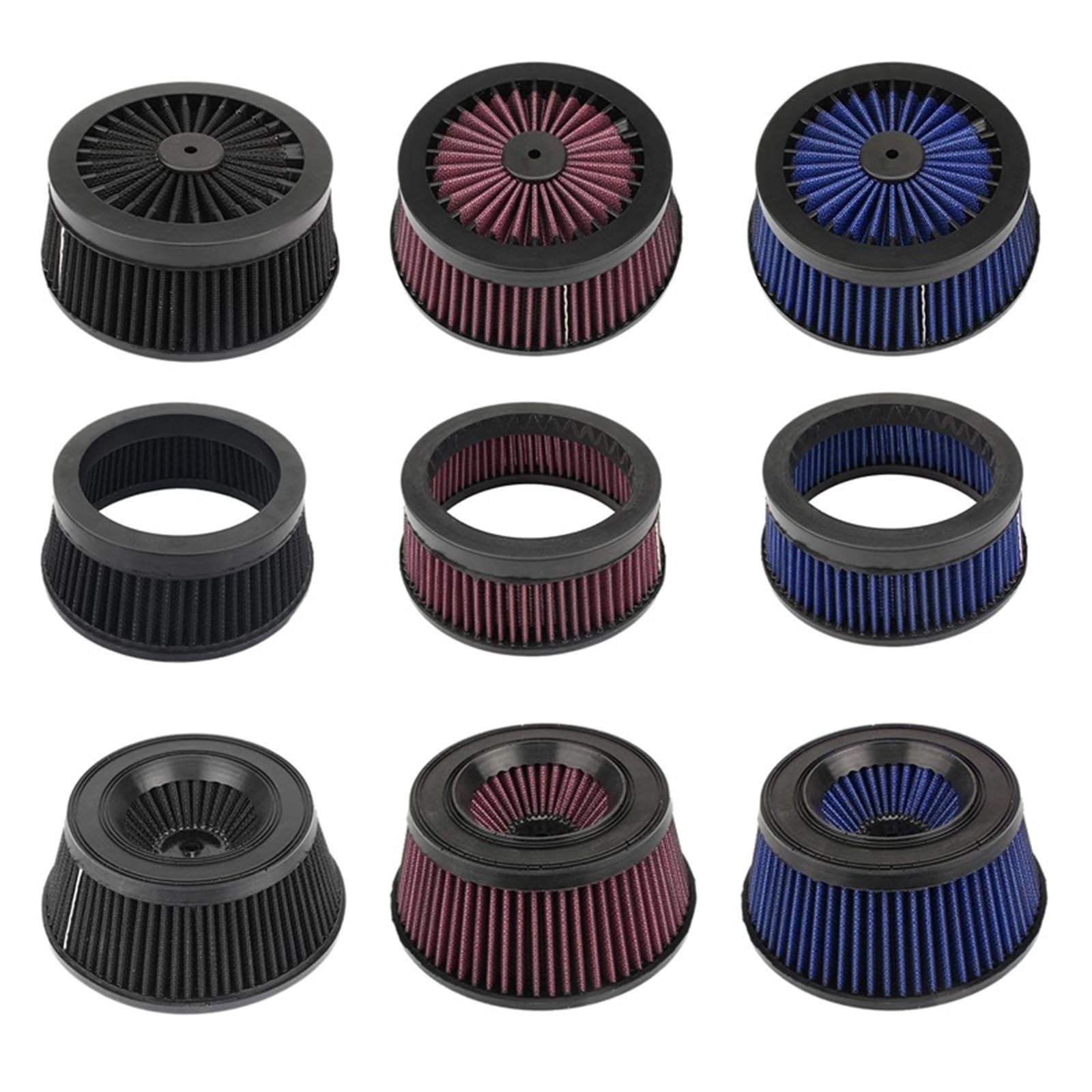 Filtro aria motocicletta Adatto per Harley Touring Road King Sportster XL 883 1200 Elemento filtrante di aspirazione del filtro dell'aria per moto(C Silver)