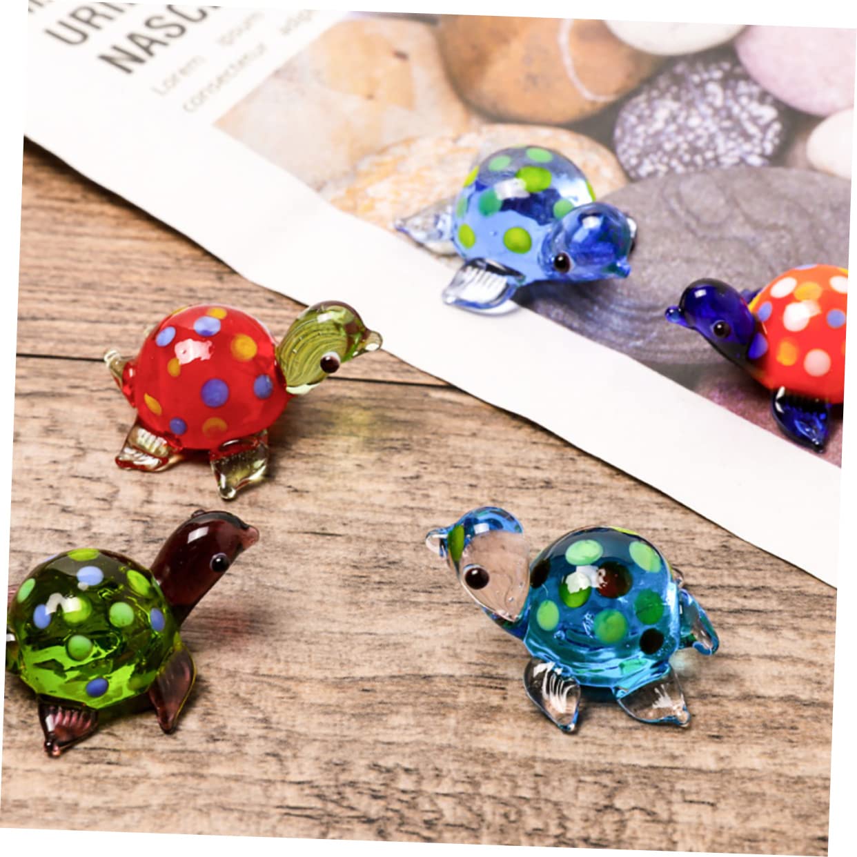 ABOOFAN 4 Set Mestieri Di Tartarughe Buddha Dell'acquario Luce Dell'acquario Piante Di Cactus Artificiali Figurina Di Pesce Medusa Accessori Per Rettili Peluche Rana Bicchiere 6 Pezzi * 4