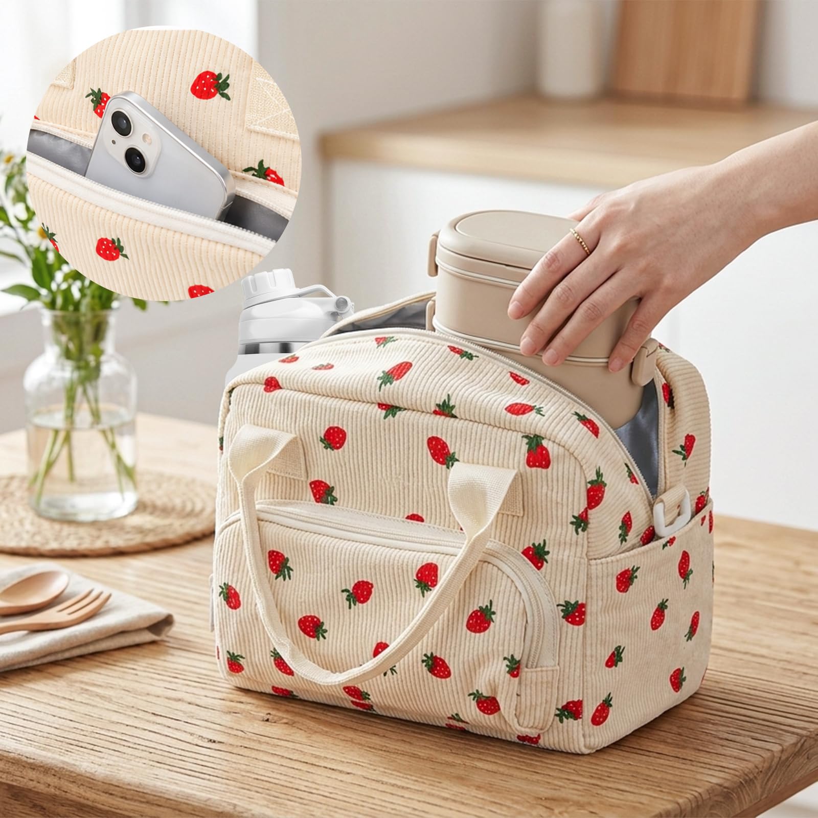 12L Borsa Termica Porta Pranzo, Borse Frigo Pranzo,borsa Pranzo Portatile con Spalline Regolabili, Borsa Frigo per Lavoro,Scuola,Picnic,Spiaggia