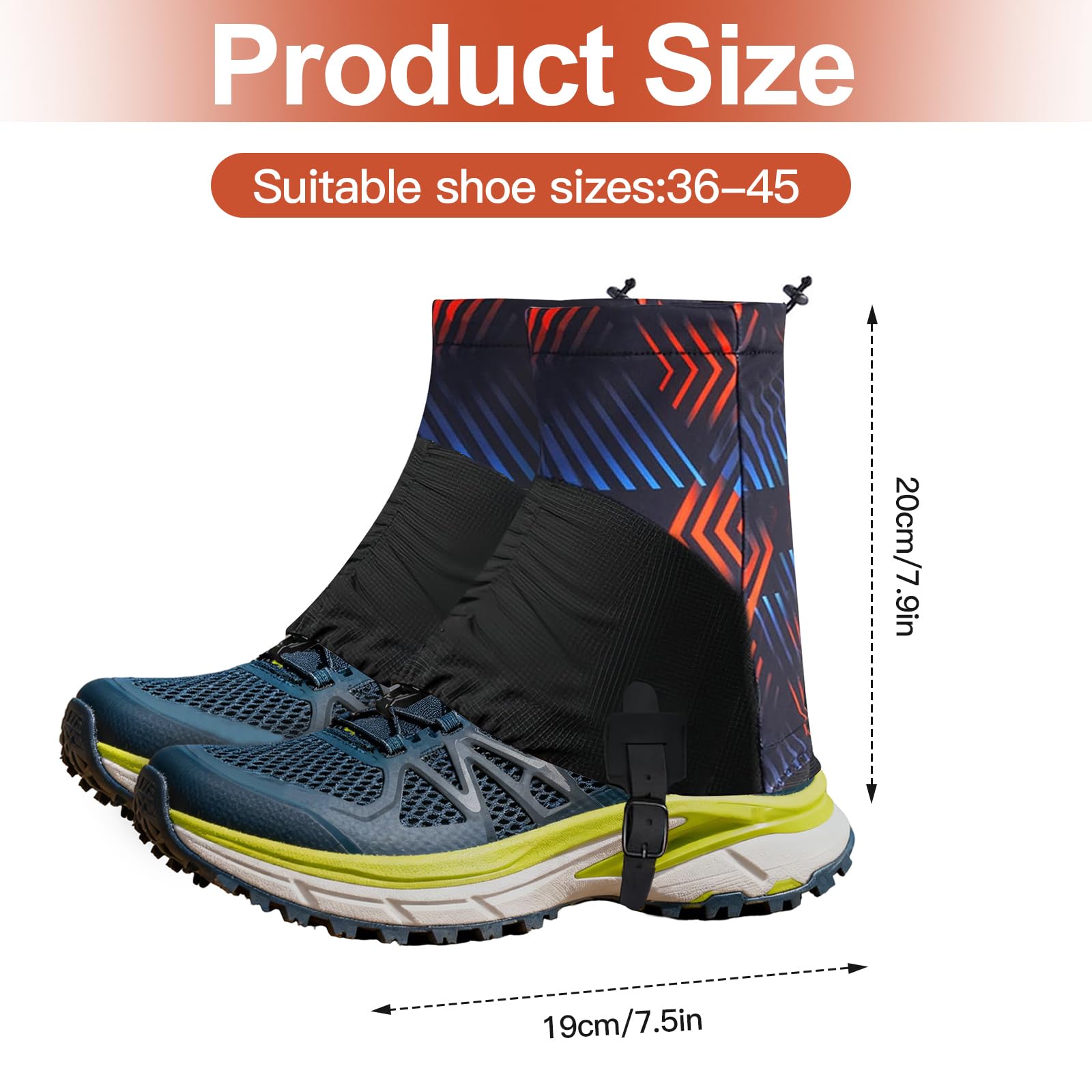Trail Low Gaiters Unisex, wasserdichte Trailrunning-Schuhgamaschen zum Laufen, Atmungsaktive Low Gamasche mit Rutschschutz & Haken, Perfekt für Wandern, Outdoor, Camping & Klettern (Blau)