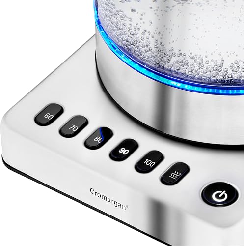 WMF KitchenMinis Bollitore elettrico in Acciaio Inox 18/10 Cromargan, capacità 1,0 L, potenza 1900 W, caraffa in vetro, finitura satinata opaca - 5