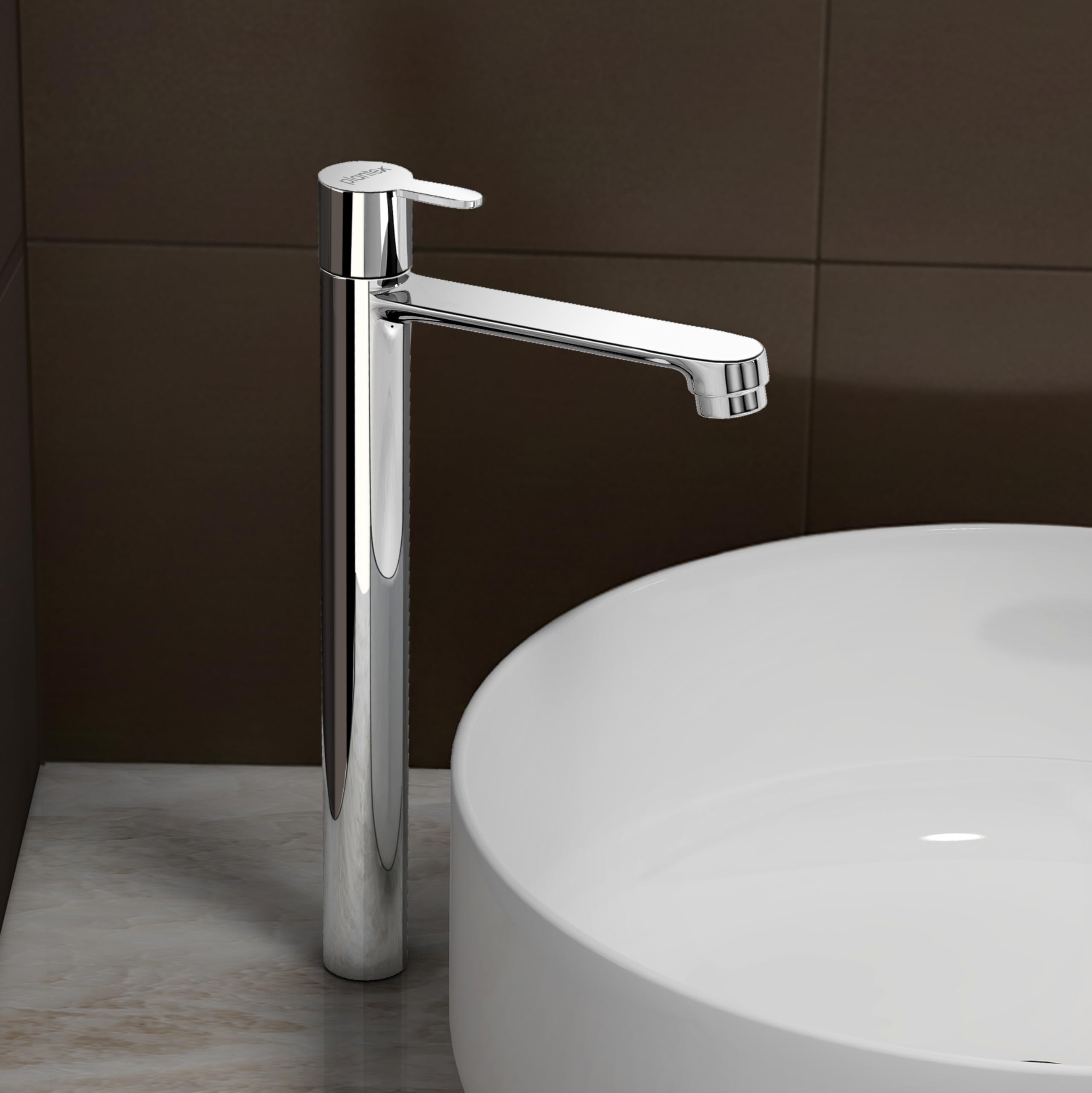 Plantex Pure Brass High Neck Pillar Tap for Wash Basin with Teflon Tape/Tabletop Wash Basin Tap/Pillar Cock with 7 Year Warranty (FLO-804-Mirror Chrome)-image-36
