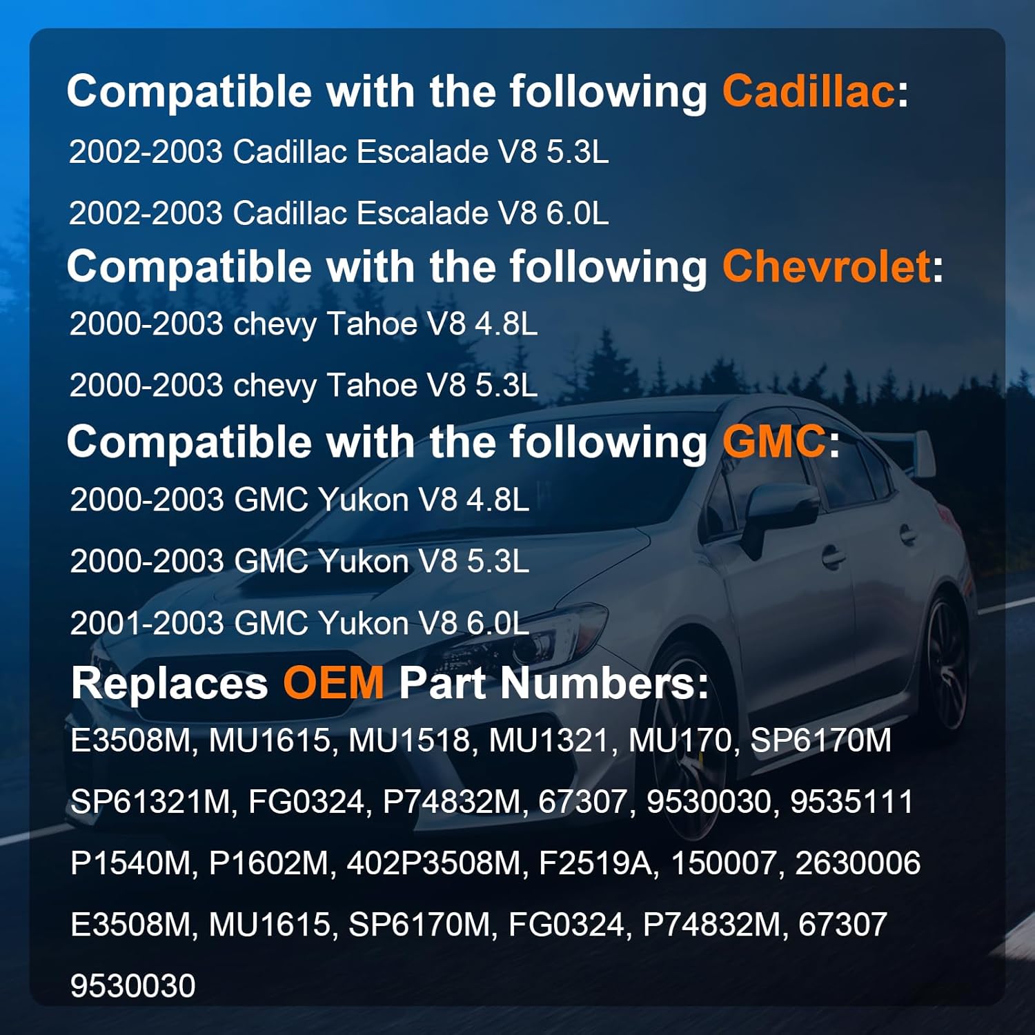 Electric Fuel Pump Assembly w/Level Sensor & Sending Unit Compatible with 2000 2001 2002 2003 Cadillac Escalade, Chevy Tahoe, GMC Yukon (4.8L 5.3L 6.0L), Replaces E3508M