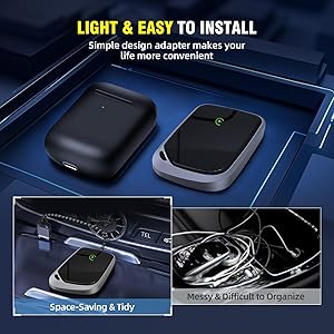 EZHAUS Wireless CarPlay Adapter, 2025 Upgraded Plug & Play Convert Wired to Wireless for iPhone, Low Latency Car Play Adapter Wired CarPlay to Wireless, Mini Car Play Dongle for iOS 10+(Black Gray)