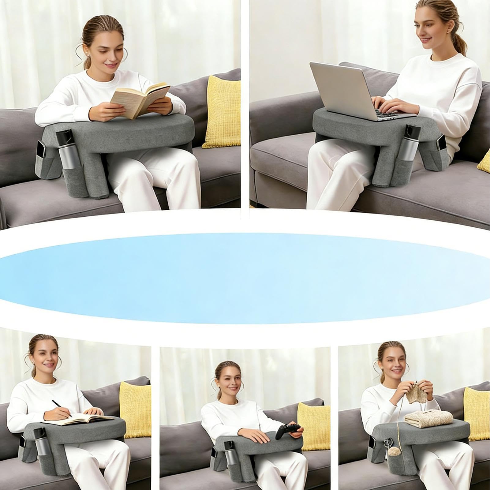 Łóżkowa Poduszka do Czytania Pianka Memory Foam Ergonomiczna Antypoślizgowa