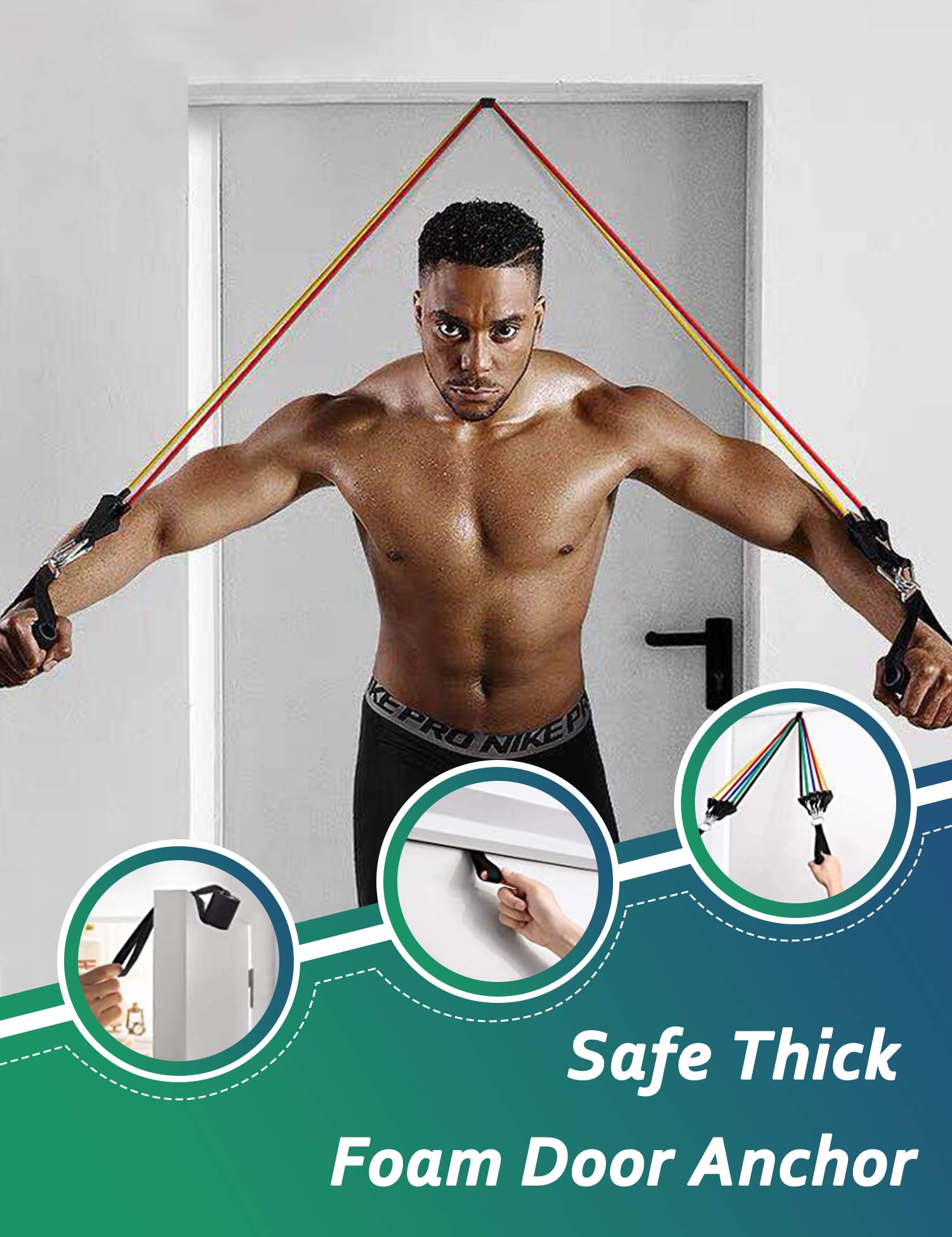 DiaryLook - Set di fasce di resistenza con manico, per uomini e donne, fasce elastiche per fitness a casa, palestra, attrezzatura per l'allenamento
