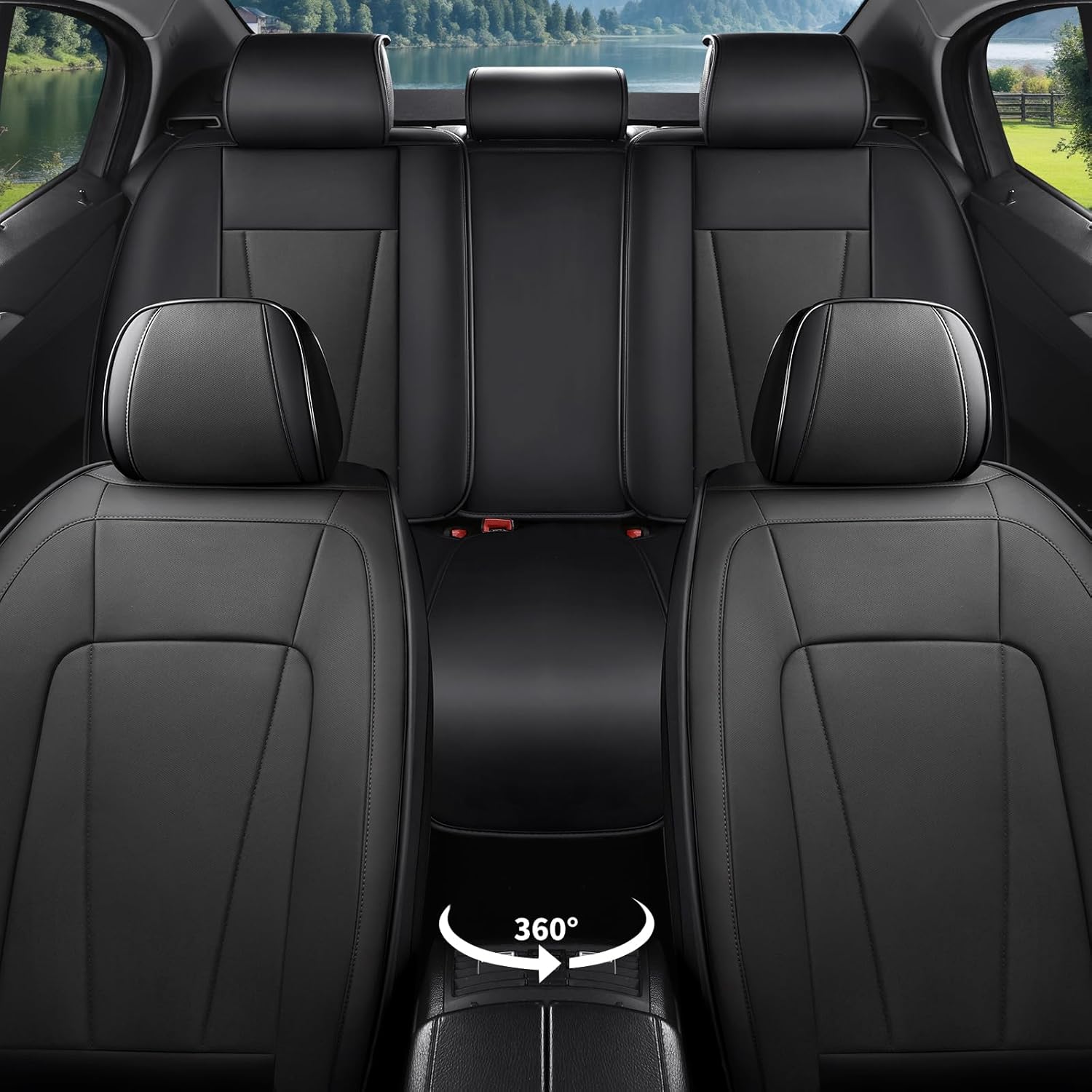 Car Seat Covers Full Set Custom Fit for Toyota 4Runner 1996-2026, Luxury Faux Leather with Waterproof, Breathable, Anti-Slip, Durable, Easy to Install (Black,Full Set)