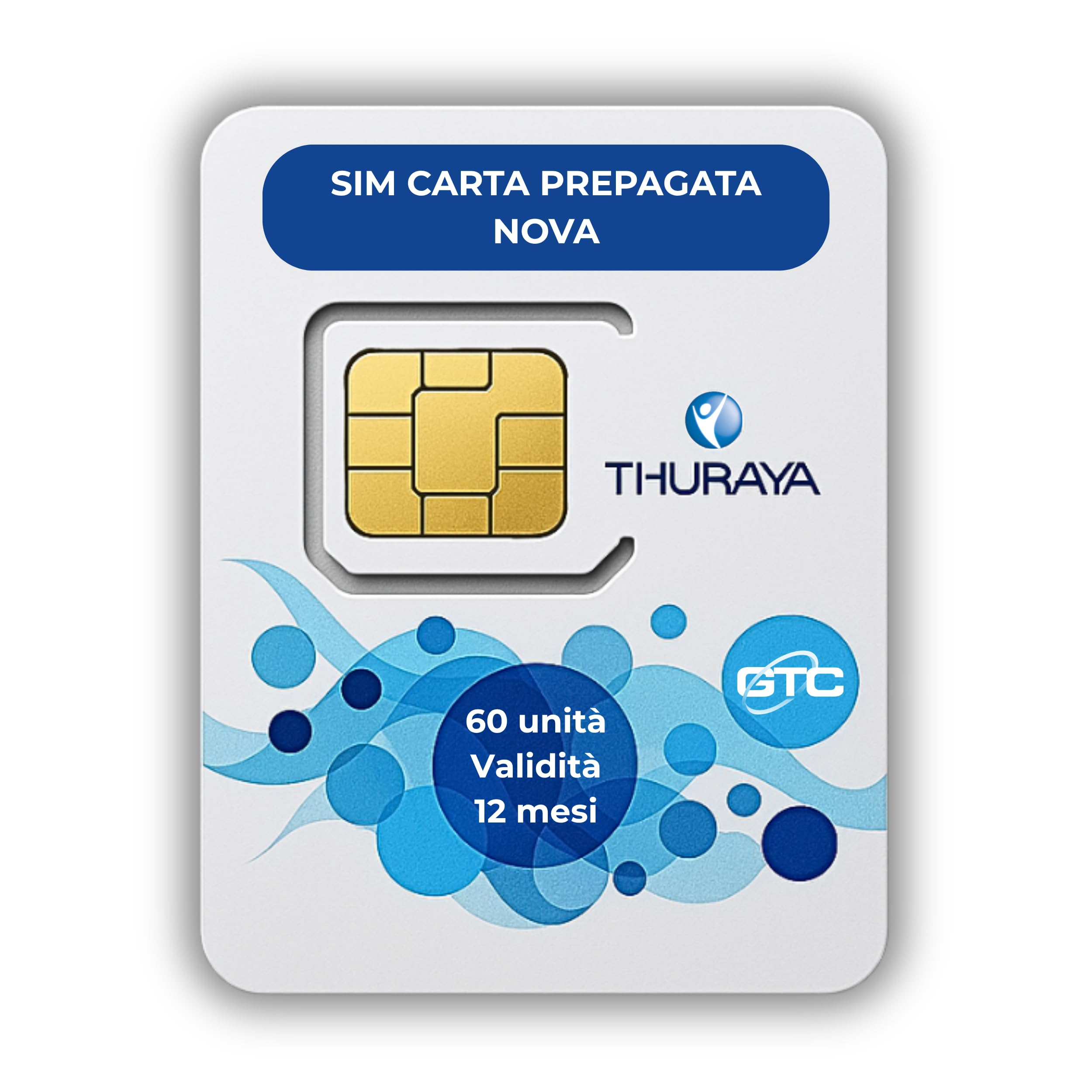 OSAT Thuraya Telefono Satellitare | Scheda SIM NOVA con 60 Unità | Servizio Satellitare Prepagato | Connessione Affidabile per Aree Remote | Compatibile con Dispositivi Thuraya