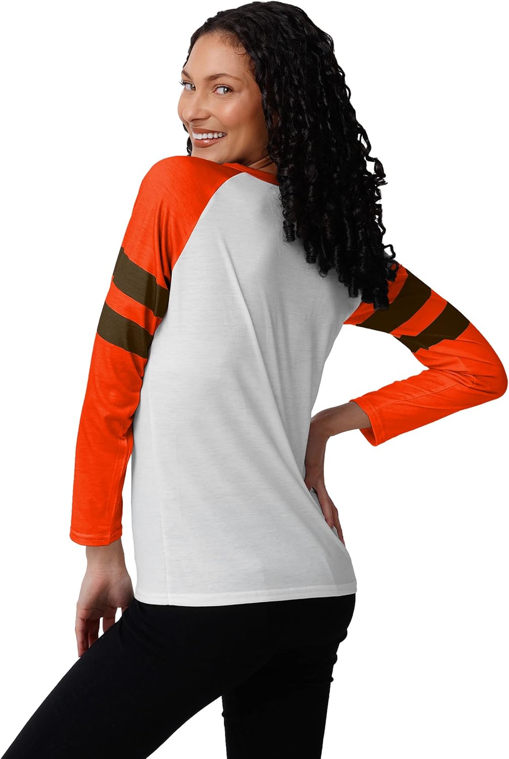 FOCO womens Nfl Team Logo Ladies Fashion Long Sleeve Henley Shirt, Big Logo, Small US