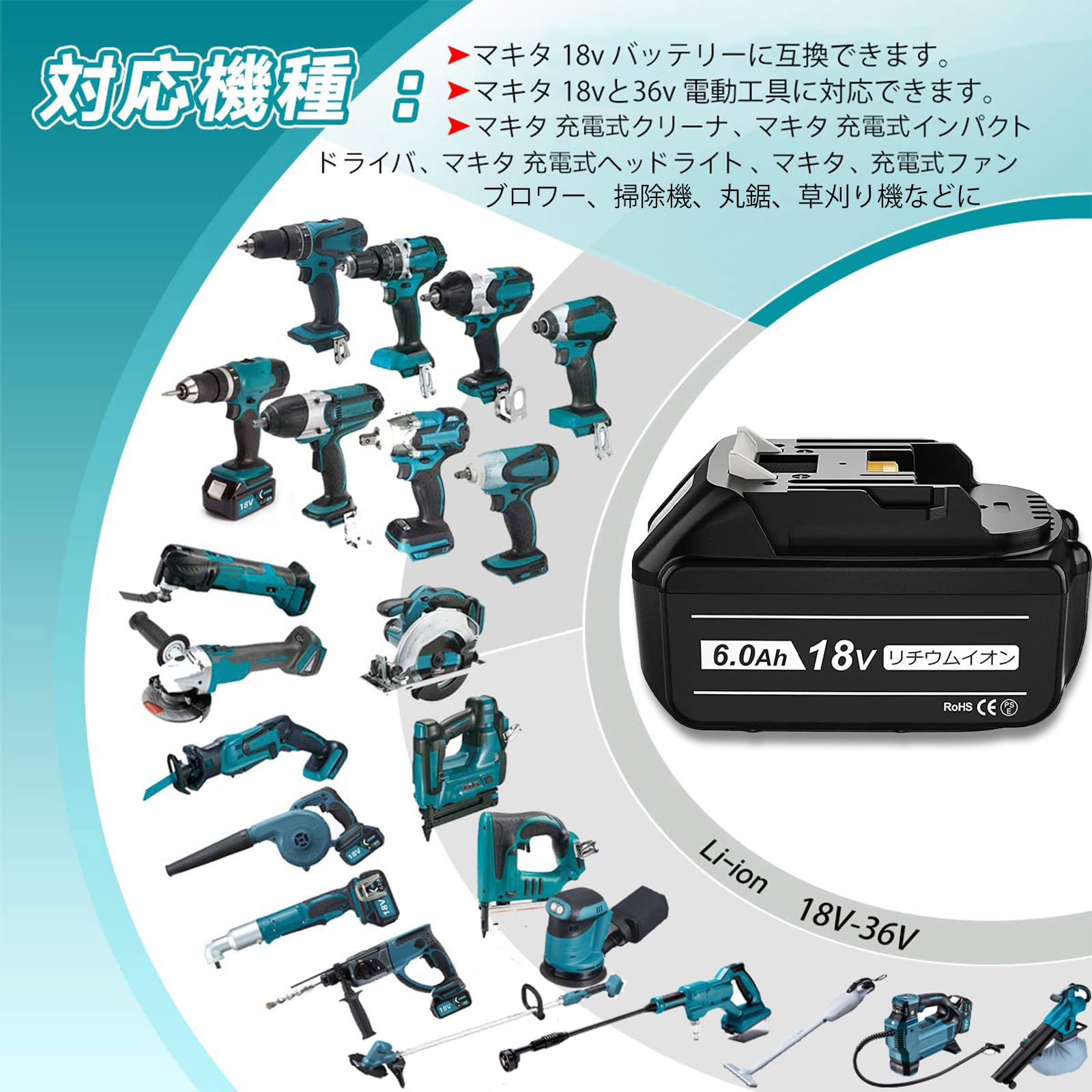 Amazon.co.jp: VANKO Compatible Makita 18V Battery BL1860B 6.0Ah 