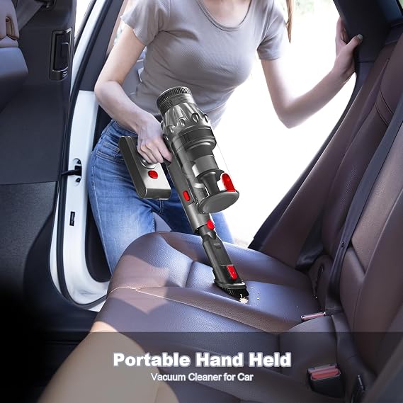 Cordless Vacuum Cleaner, Vacuum Cleaners for Home, 50KPA 500W Stick Handheld Pet Hair Hardwood Floor Vac, High Power Hand Held Rechargeable Battery Portable Household Lightweight Vac, C11 Gold