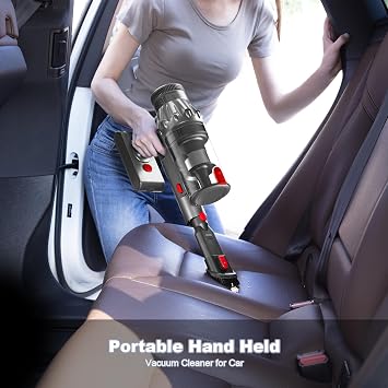 Cordless Vacuum Cleaner, Vacuum Cleaners for Home, 50KPA 500W Stick Handheld Pet Hair Hardwood Floor Vac, High Power Hand Held Rechargeable Battery Portable Household Lightweight Vac, C11 Gold