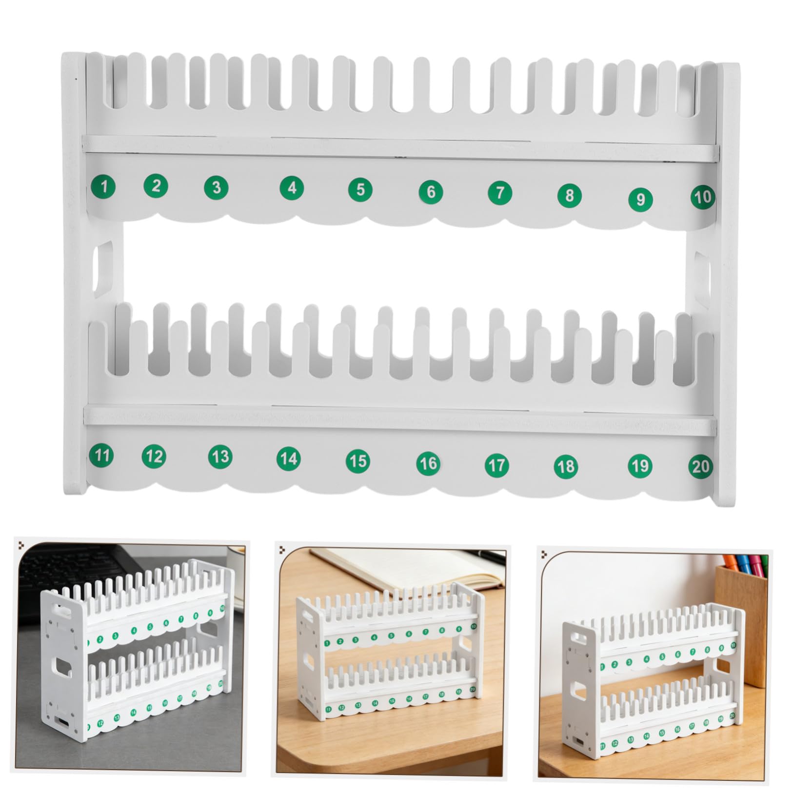 Generico Supporto Ottimizzazione da Cellulare Legno e a Bianco in per Scrivania 2 Livelli Design Elegante, Facile Montaggio dello Spazio per Negozi e Uffici