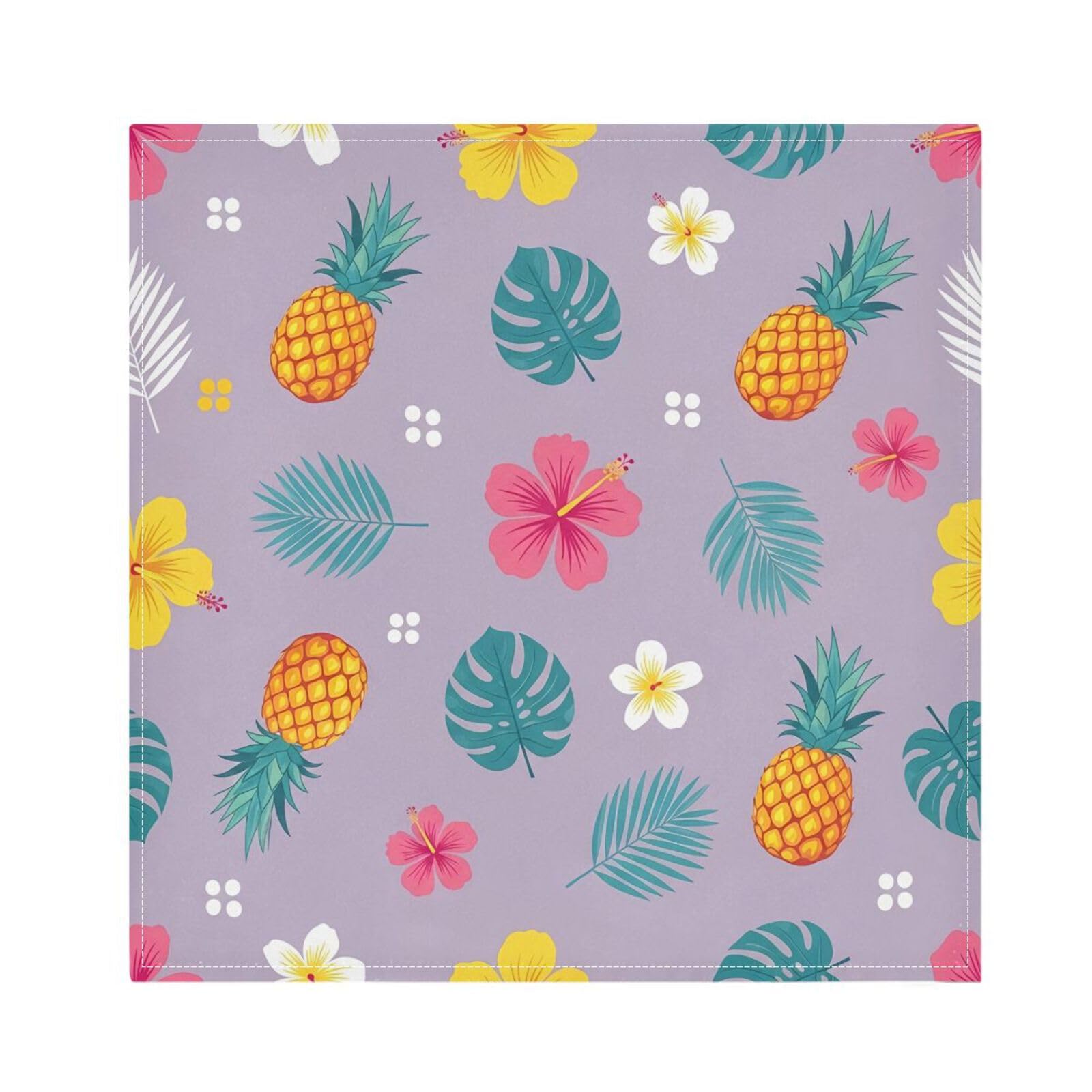 Ttgoth Pineapple Cloth Napkin Set of 6 Washable & Reusable Dinner Napkins for Dining Table, Banquets, Wedding, Party, 50x50 cm