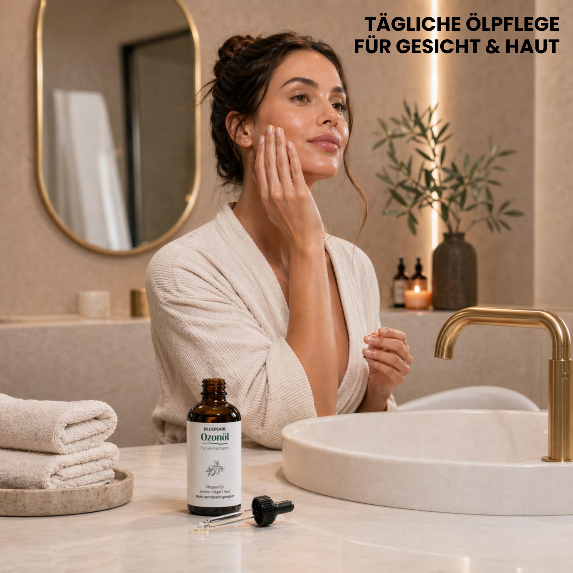 Huile d'ozone 100 ml – Huile d'olive naturelle avec ozone | Fabriquée en Autriche | Contre l'acné, les imperfections, les infections fongiques, les piqûres d'insectes | Remplie à la main et ozonisée