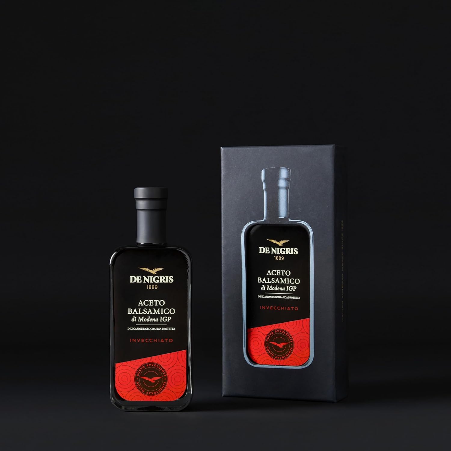 De Nigris Balsamic Vinegar Of Modena Excellence Line, Red Eagle Bold Flavor, 8,5 Oz (250ml) | Balsamic Vinegar From Modena Italy, Sublime And Full-bodied Taste