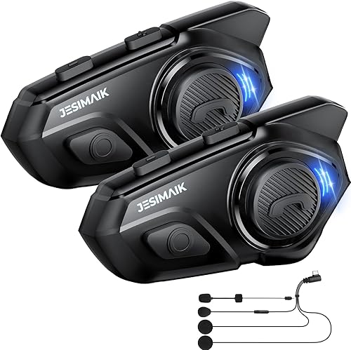 Auriculares Bluetooth para Casco de Motocicleta, Sistema de Comunicación de Casco de 2KM de 10 Vías, Intercomunicador de Audio Multitarea para