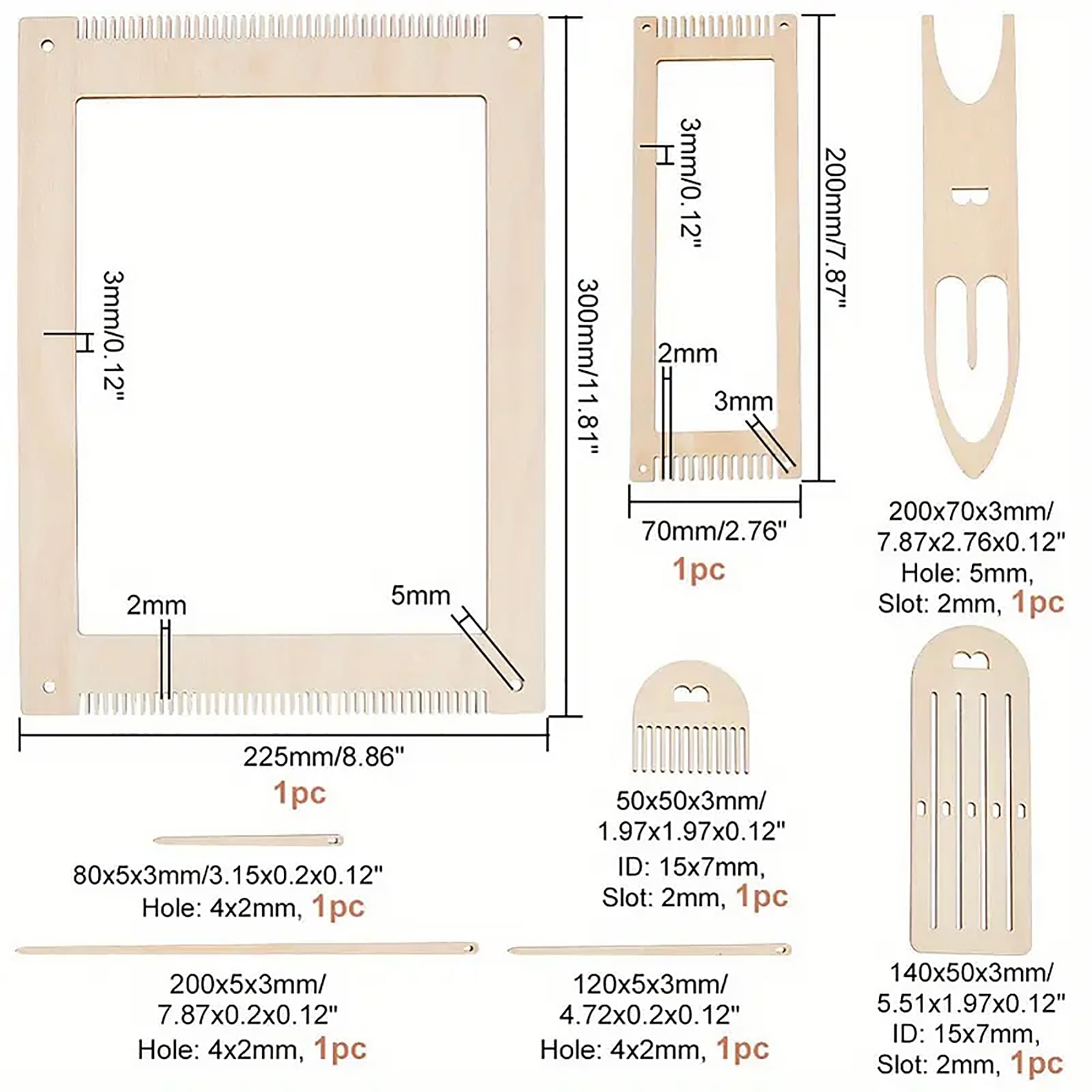 Cliths Wooden Weaving Loom Kit for Kids – DIY Loom Frame & Craft Machine Beginner Weaving Loom Craft Kit Loom Bands Making Set - Image 2 thumbnail