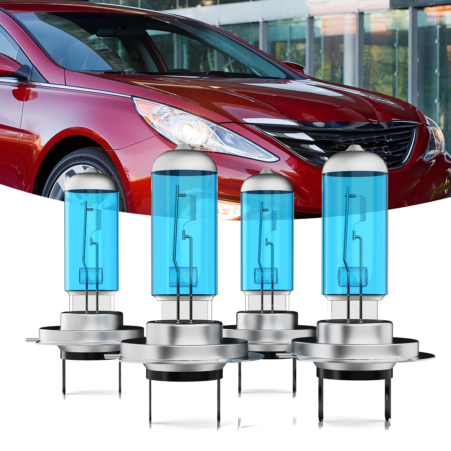 TTDBDAN Headlights Fit for 2014 2015 Kia Optima Halogen Headlight Bulbs,H7 High Beam + H7 Low Beam Headlight Bulbs Kit,Plug And Play,Pack of 4 (Kia