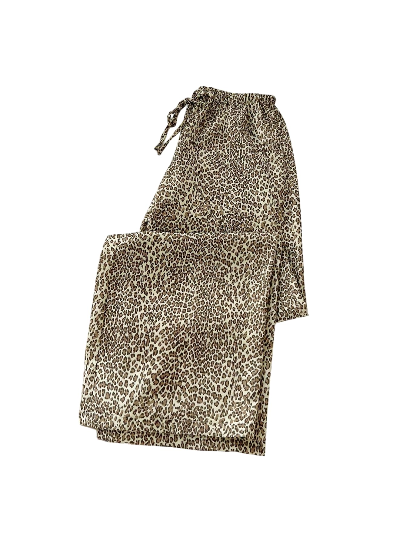Verdusa Womens Leopard Print Wide Leg Pants Y2K Streetwear Loose Trousers Fall Clothes
