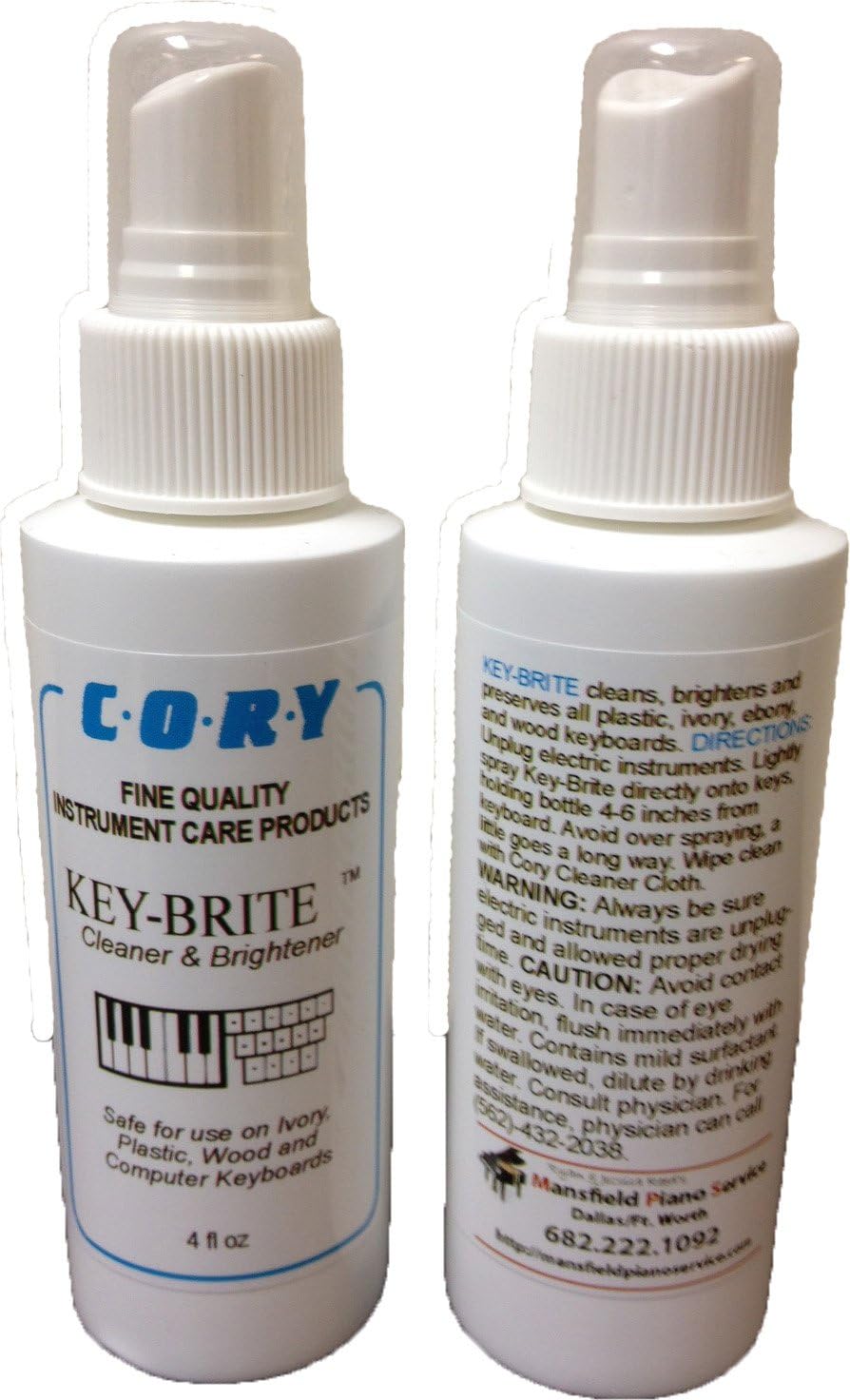 Key-Brite Piano Key Cleaner 4 oz by Cory, Distributed by A Fully Authorized Cory Products Dealer