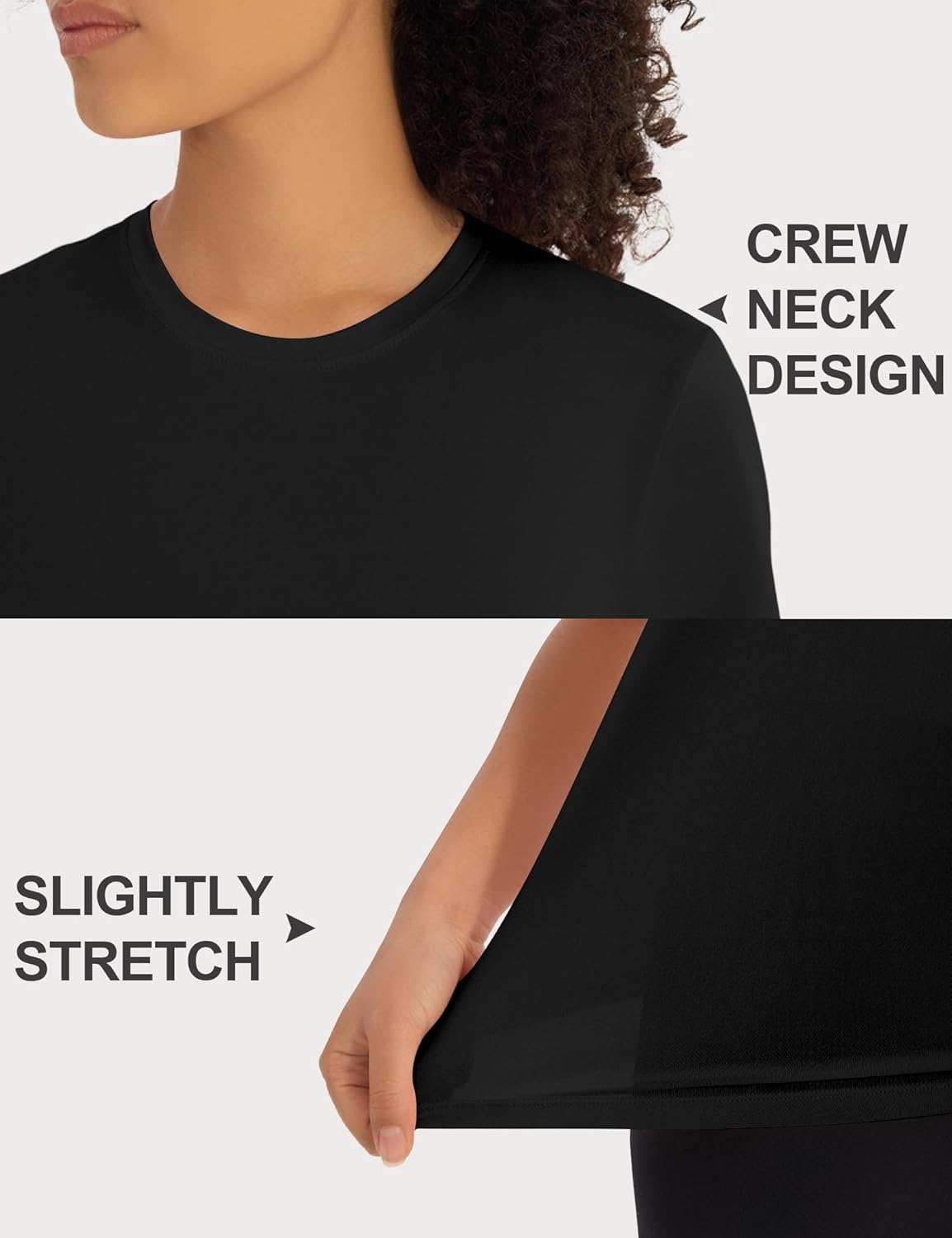 5 Pack Workout Tops for Women Crew Neck Dry Fit Short Sleeve Athletic T-Shirts for Gym Pilates Yoga Fitness Wear