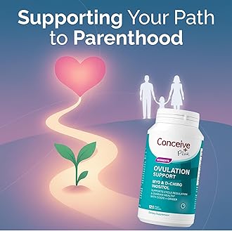 CONCEIVE PLUS Ovulation Support | Myo-Inositol & D-Chiro Inositol for Women Fertility | PCOS Supplements for Reproductive Health Hormone Balance for Women | COQ10, Folic Acid, Ginger | 30 Day Supply