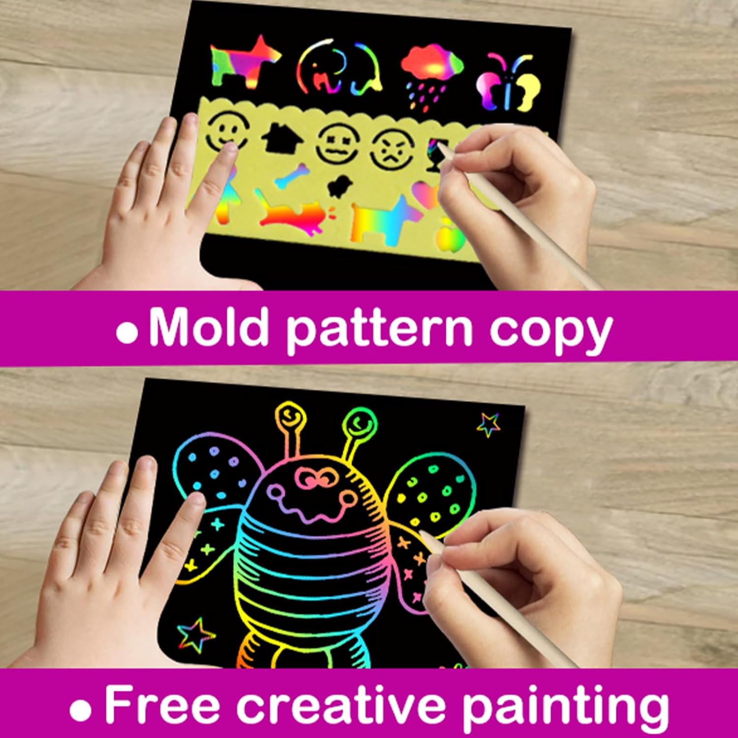 Party Favors for Kids 4-8-12: 24 Pack Scratch Rainbow Art Crafts Notebook, Coloring Book Goodie Bags Stuffers Kit, Bulk Birthday Gift Classroom Prizes Girl Boy Toddler