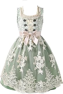 PLWEDDING Dirndl Girls Children's Outfit with Lace Apron Children's Dress High-Quality Bavarian Costume Ideal for Parents and Celebrations Girl Cosplay Outfits Can be Used as Parent-Child Clothing