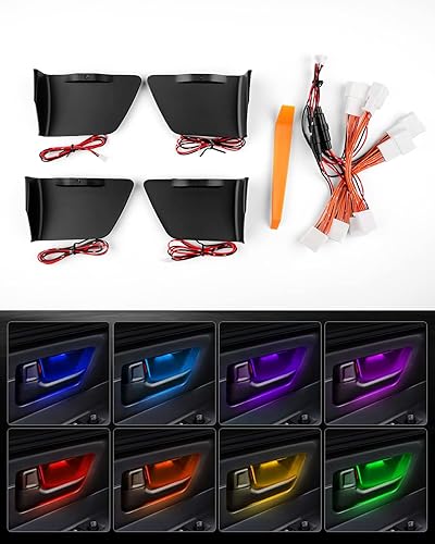Vista 25 de Powerty Luz LED para Toyota Camry 2018-2023 2024, accesorios para manija de puerta interior, cuenco de iluminación de estado de ánimo, lámpara