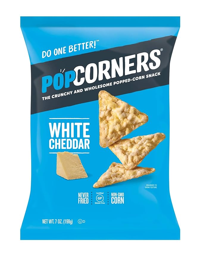 Popcorners White Cheddar Snack Gluten Free, Vegan Snack (4