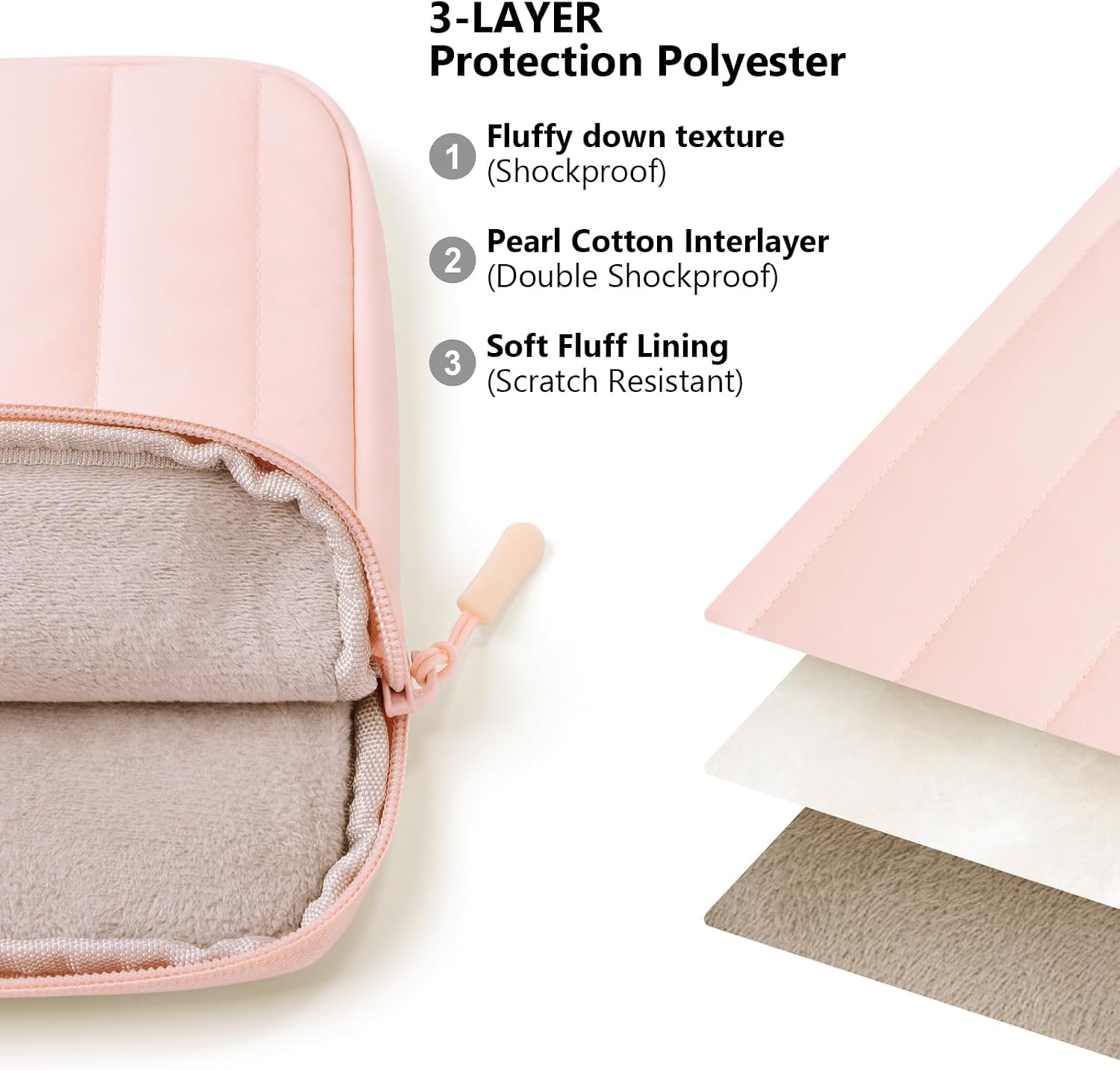Puffy Sleeve Pouch for 6.8-7 Inch Kindle/eReader/eBook (Puffy Pink)