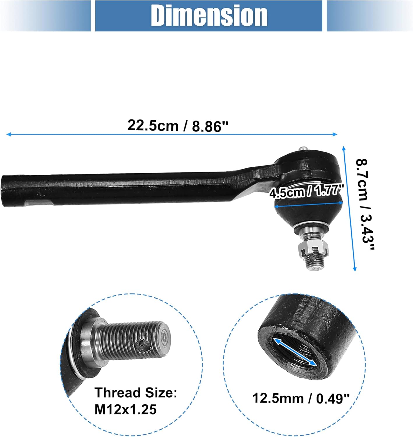 X AUTOHAUX 2pcs Front Outer Tie Rod End Links Kit Suspension Steering Tie Rod End ES800224 for Honda Odyssey 2005-2010 53540SHJA01