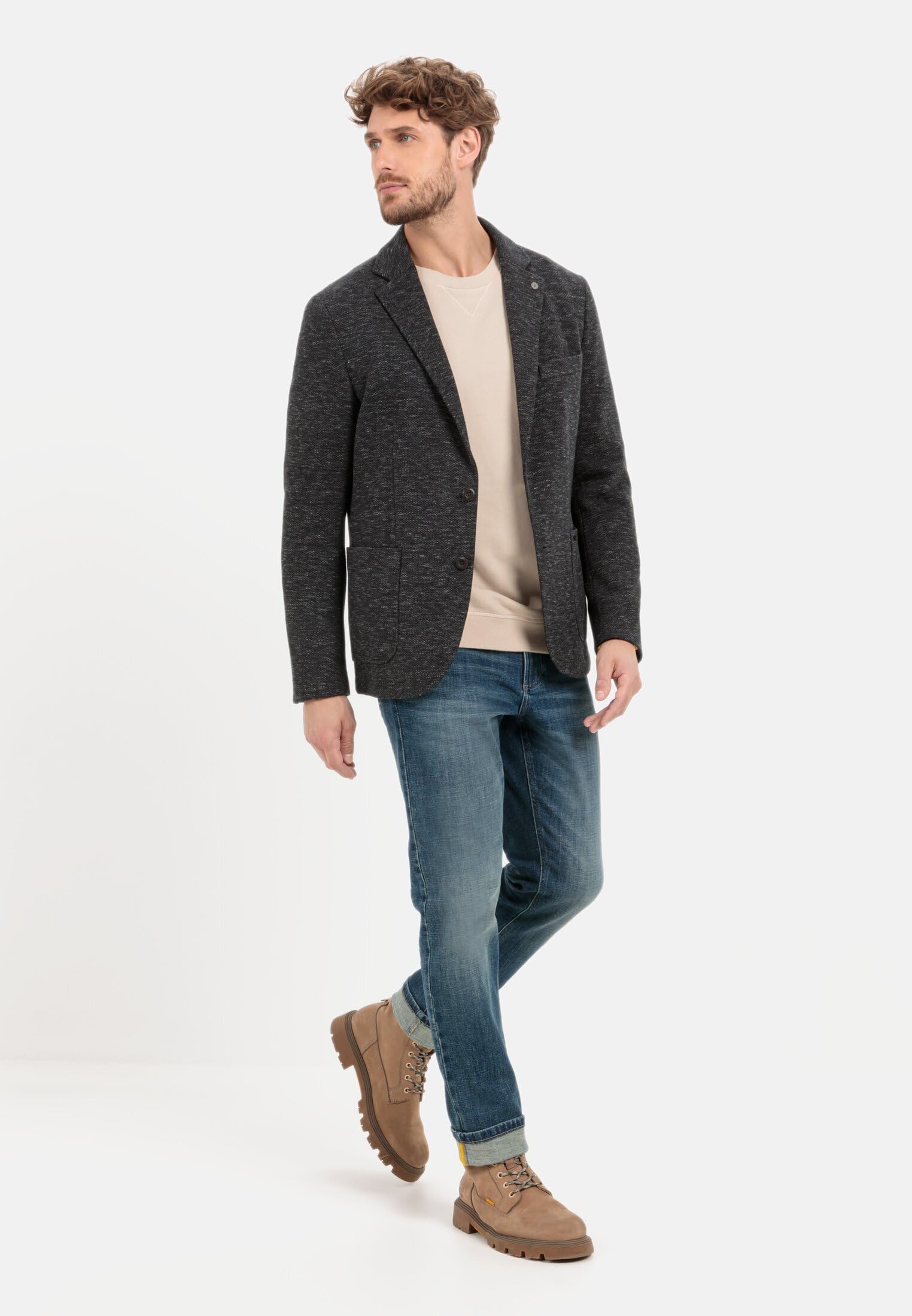 camel active Herren Casual Sakko aus einem Baumwolljersey