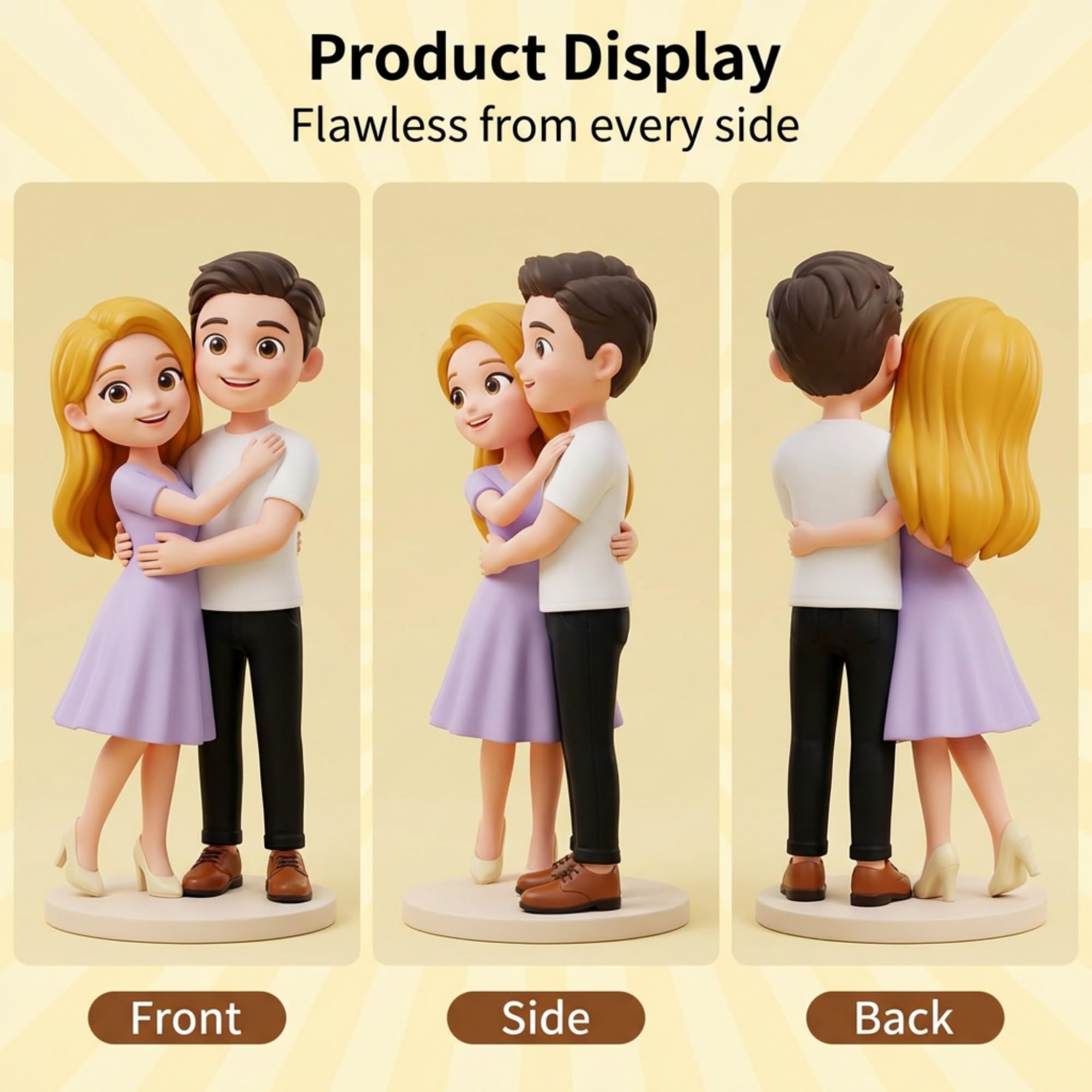 Figura Personalizada 3D Mini Estatua de Resina Ultra HD Estilo de Dibujos Animados Estatua Coleccionable para Hombres Mujeres Pareja Regalo Único Personalizado en Cumpleaños Aniversario Navidad Bodas