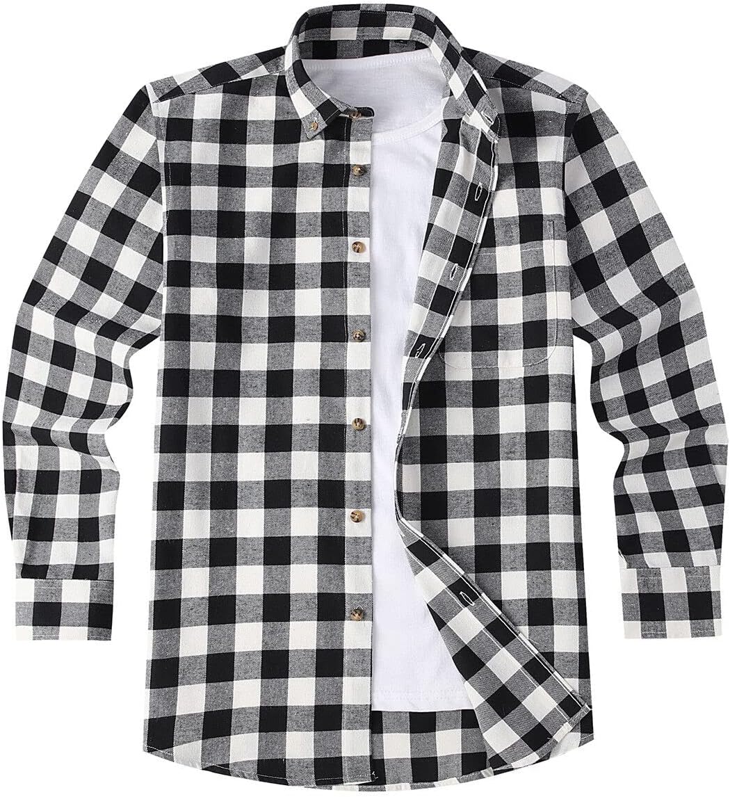 JANEO BRITISH APPAREL Nos Tibi Serviat UK CoMens Lumberjack Shirt,Casual Soft Flannel Style,Tartan Check | Button Down Collar, Buffalo Plaid | Cotton Rich Fabric, British Feel and Styling. Fine Tailoring.