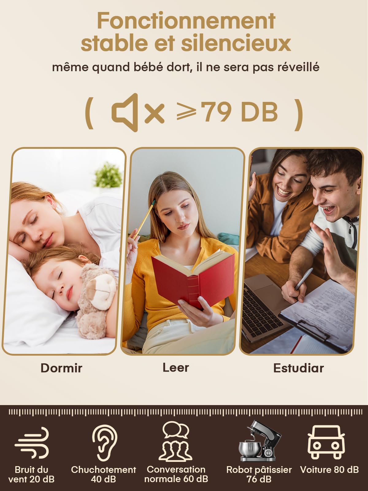 Robot Pâtissier avec 5L + 3L Bols en Acier Inoxydable, Crochet Pétrisseur Renforcé, 1300W Robot Pâtissier Professionnel, 6+P Vitesses Pétrin, Crochet à Pâte, Batteur Plat & Fouet pour Pâtisserie Mai