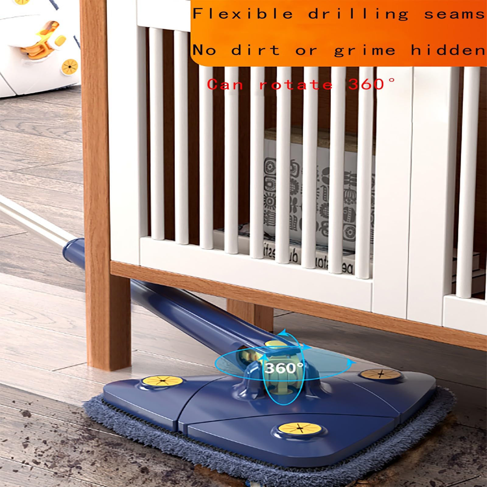 Mopa triangular giratoria con poste telescópico, escoba de limpieza de microfibra para suelos duros, ventanas, paredes y azulejos, incluye 3 paños