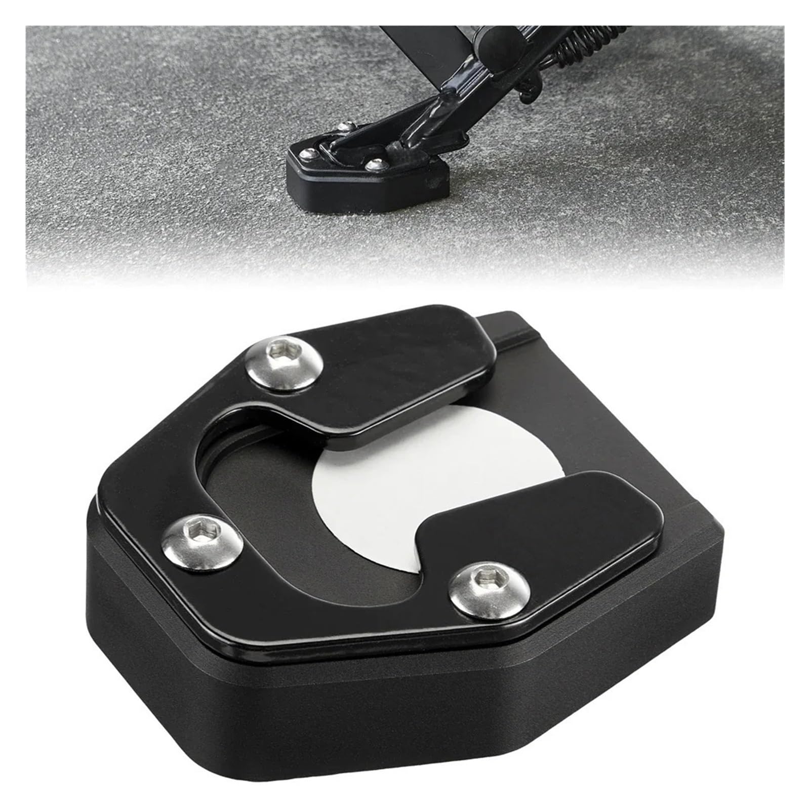 Almohadilla del soporte lateral del pie Ampliador de soporte lateral para motocicleta