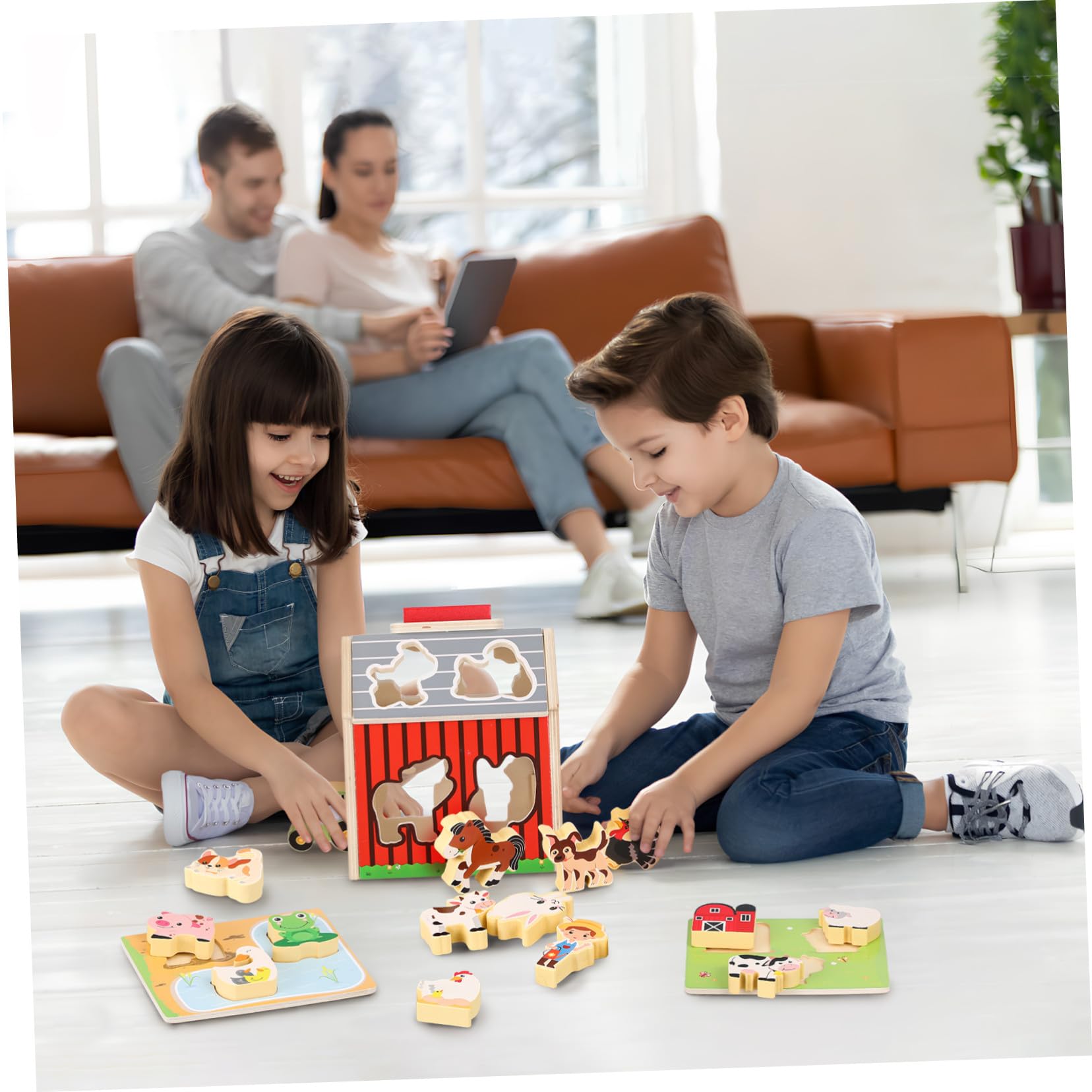 ifundom Giocattolo Montessori Animali della Fattoria in Legno | Apprendimento Prescolare Stem, Attività Interattive per Bambini 2-5 Anni, Uso Indoor e Outdoor