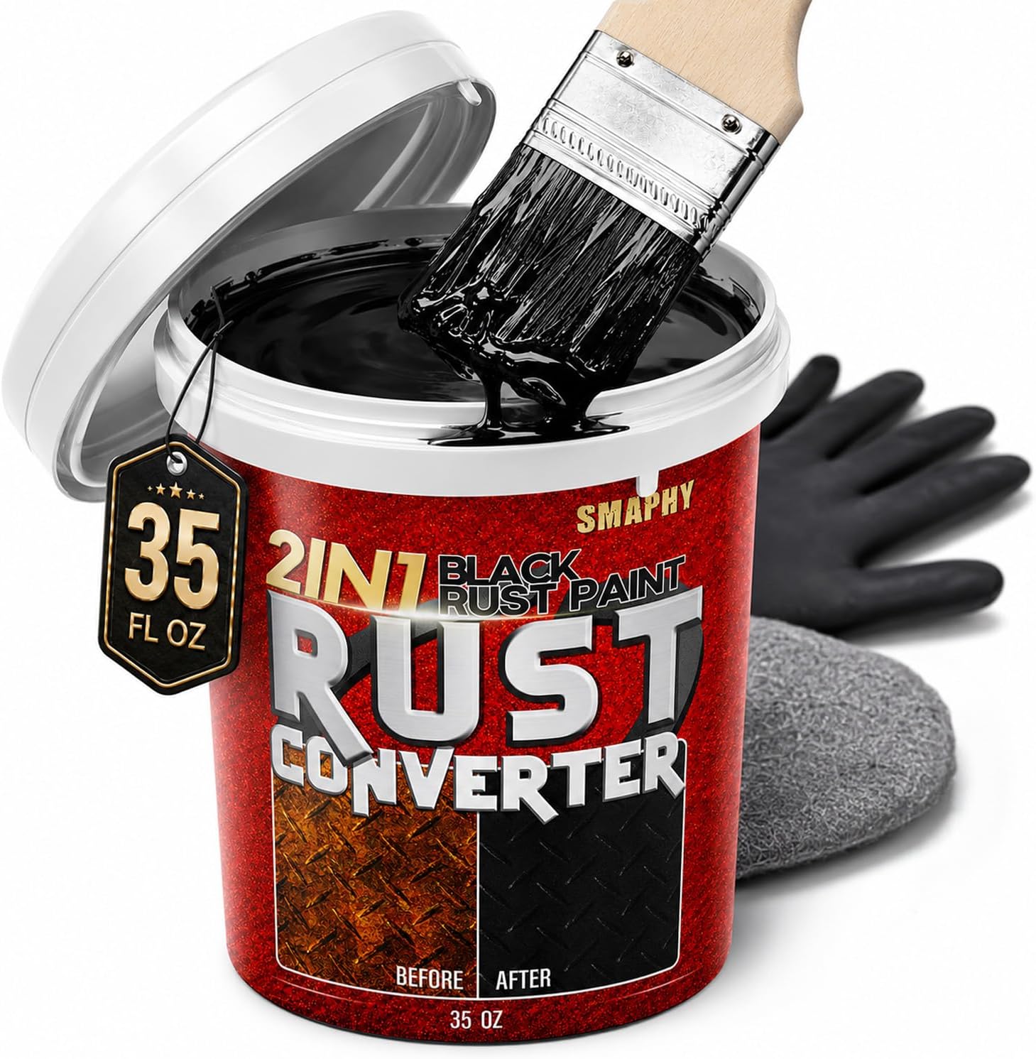 2 in 1 Rust Converter & Metal Primer - Stops & Prevents Corrosion on Metal