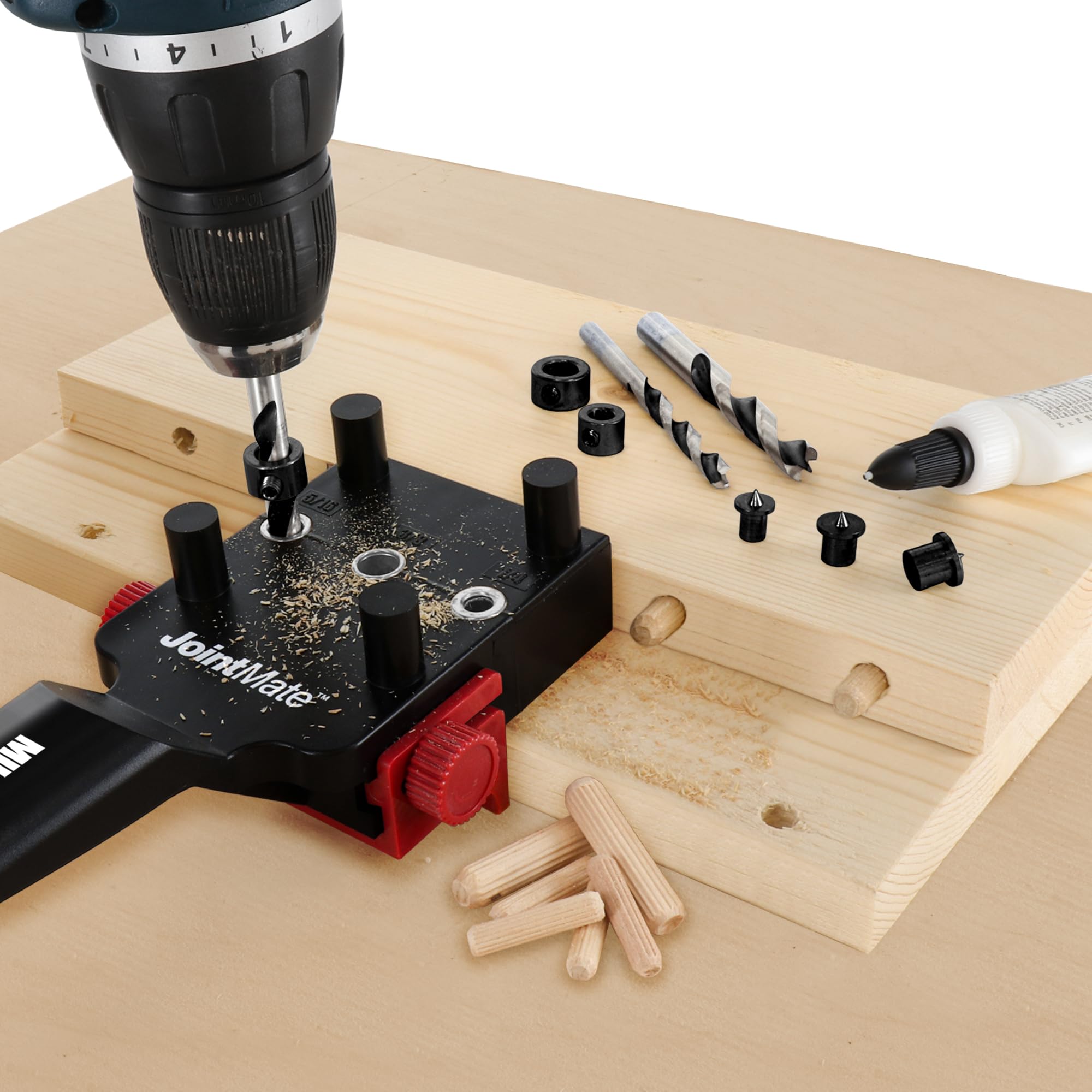 Kit de perçage et d'assemblage de tourillons – Installation rapide et précise des tourillons pour coin, surface et bords articulés